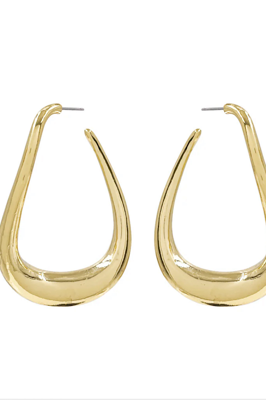 Gold Wavy Hoop Earrings