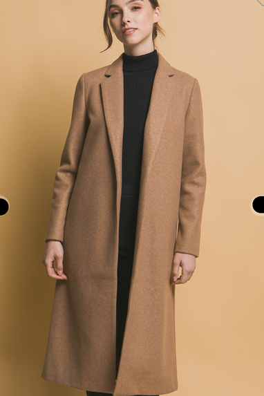 The Plaza Long Line Coat Camel