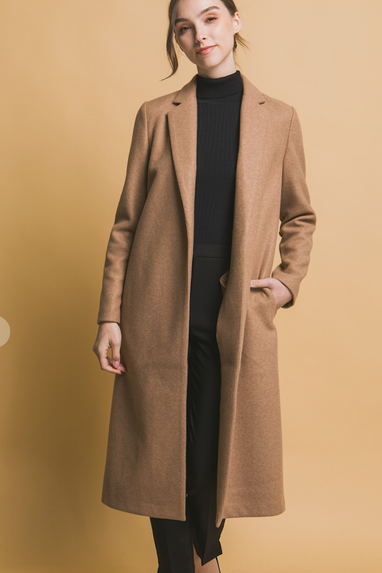 The Plaza Long Line Coat Camel