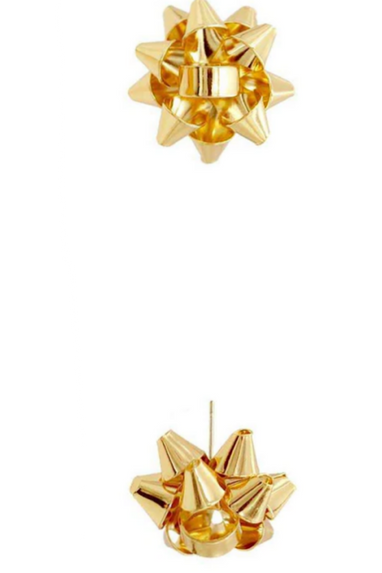 Christmas Gold Bow Earrings