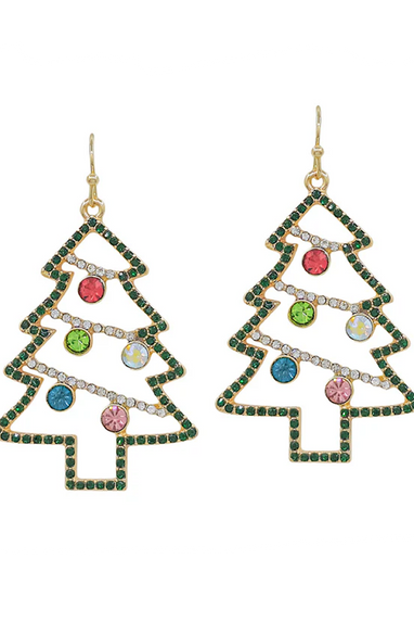 Open Christmas Tree Jewel Earrings