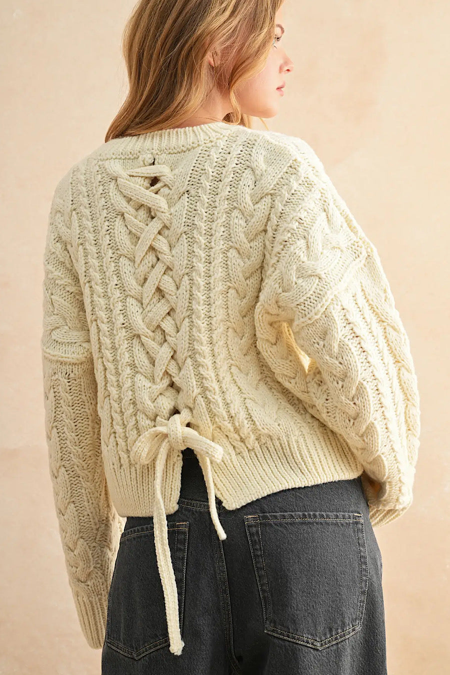 Carried Away Braided Back Sweater
