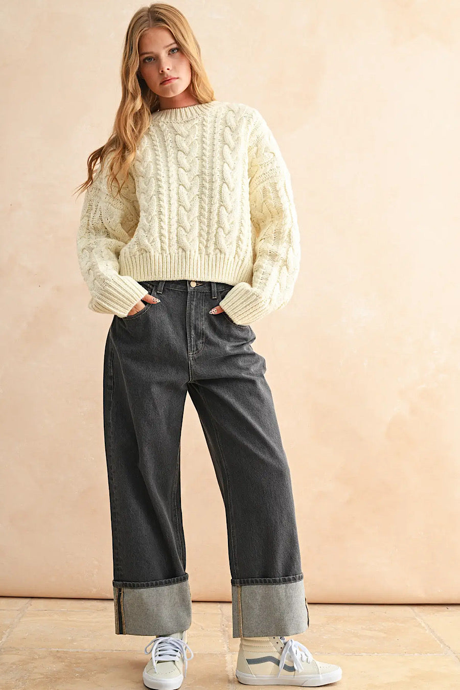 Carried Away Braided Back Sweater