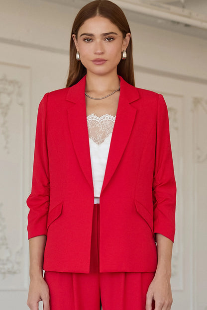 She’s on Fire Shirred Sleeve Blazer