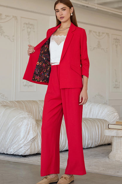 She’s on Fire Shirred Sleeve Blazer