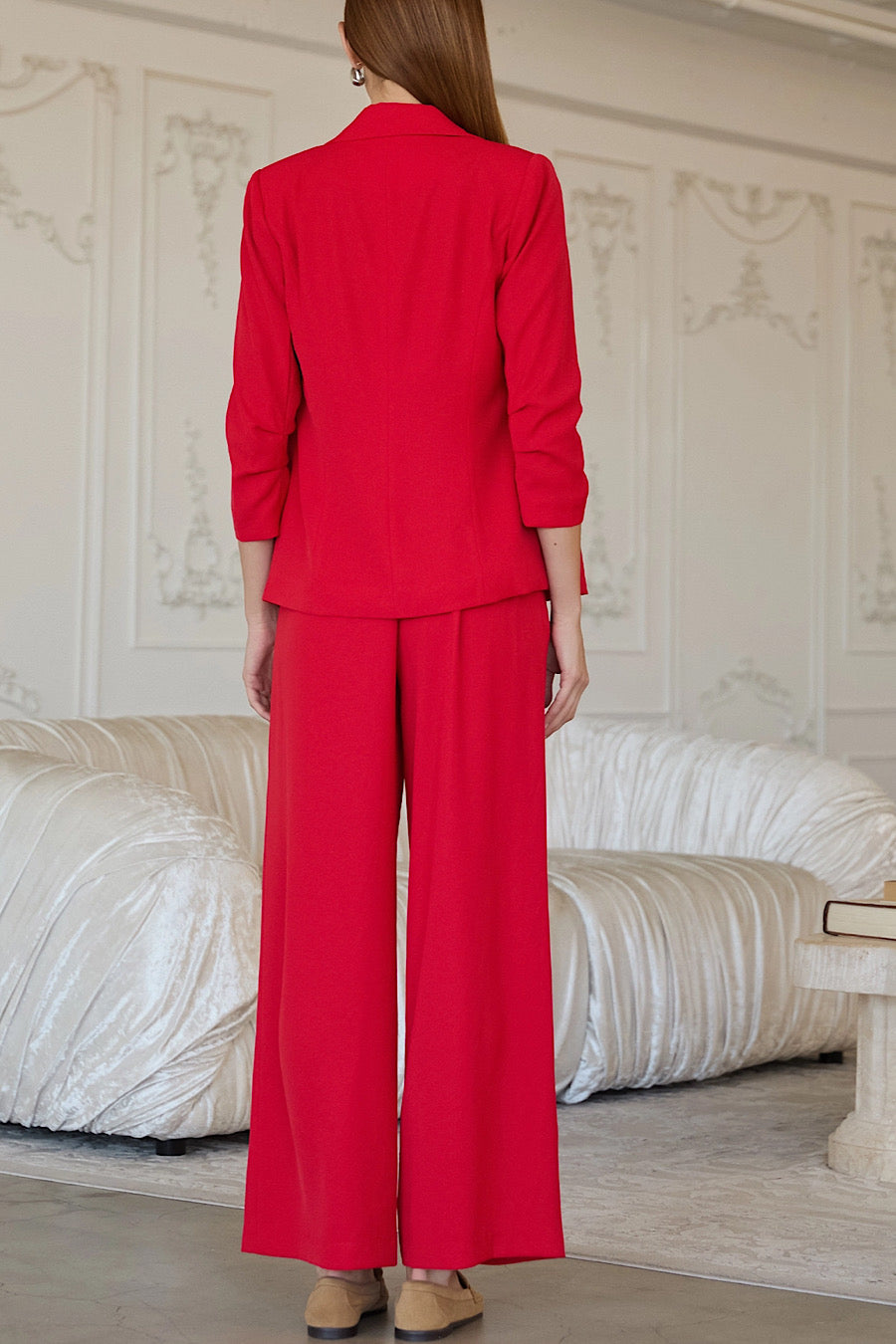 She’s on Fire Shirred Sleeve Blazer