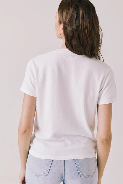 Chaser Brand Gimlet White Cotton V-Neck Tee