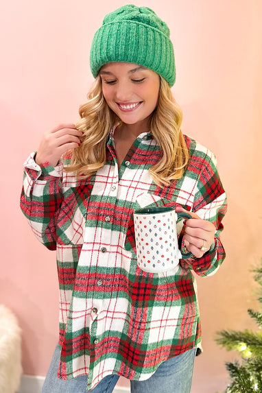 Christmas Vibes Red/Green Plaid Shacket