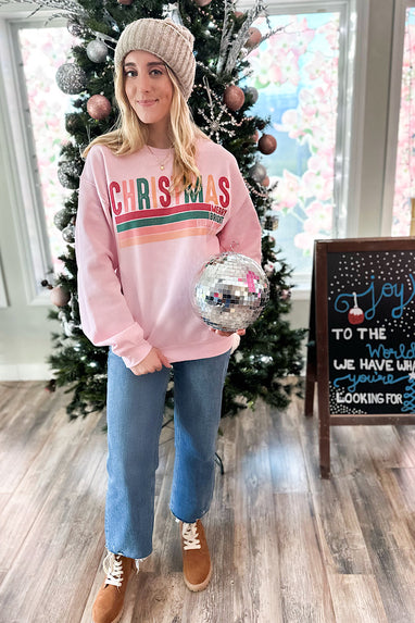 Christmas Oversized Sweatshirt Pink