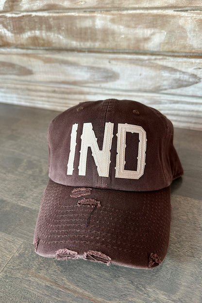 IND Indiana Initial Patch Hat in Several Colors