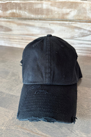 Cotton Distressed Baseball Hat in Several Colors