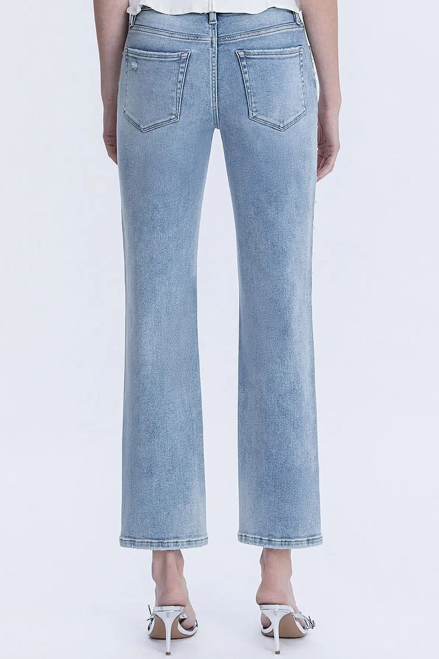 Pearl and Rhinestone Studded Jeans