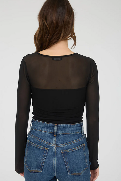After Hours Sheer Square Neck Top