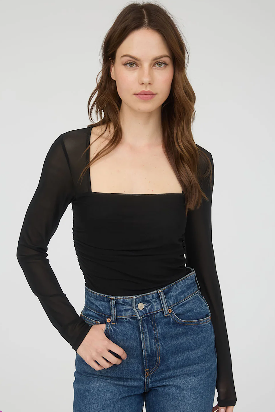 After Hours Sheer Square Neck Top