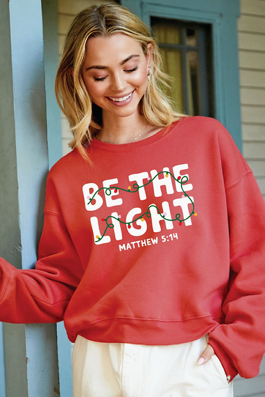 Be The Light Mid Christmas Sweatshirt