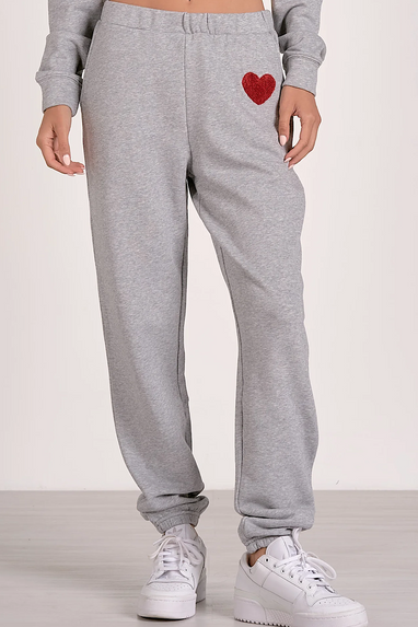 Amour Raised Red Heart Jogger Sweatpants