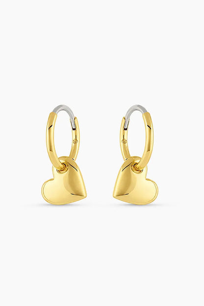 Gorjana Lou Heart Huggies Earrings Gold