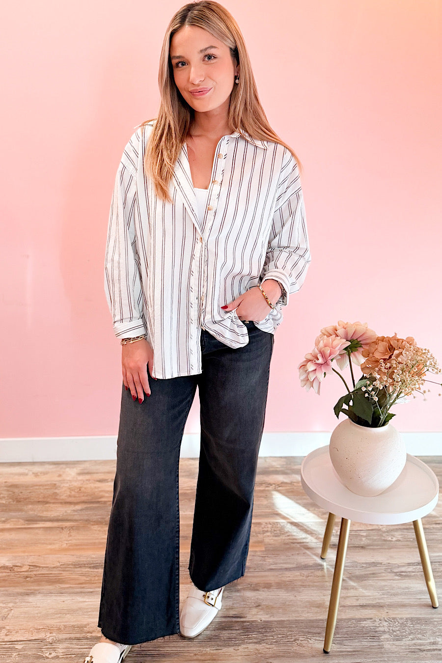 Risky Business Oversized Shirt Ivory