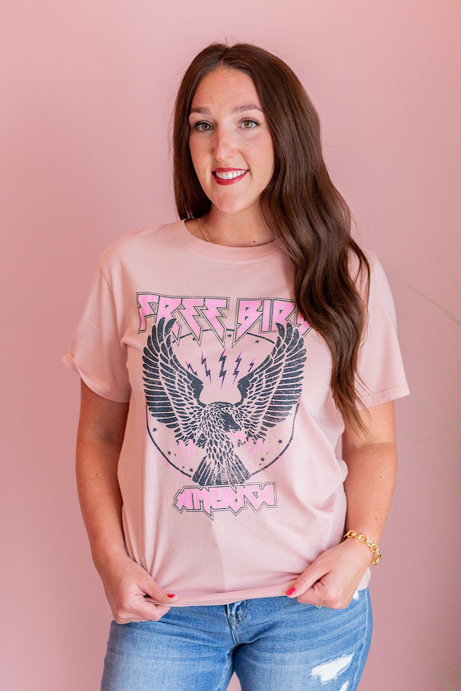 Pink Free Bird American T-Shirt