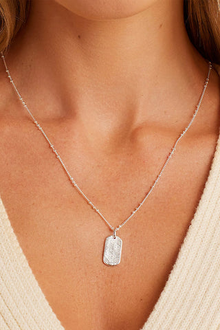 Gorjana Griffin Dog Tag Necklace Silver