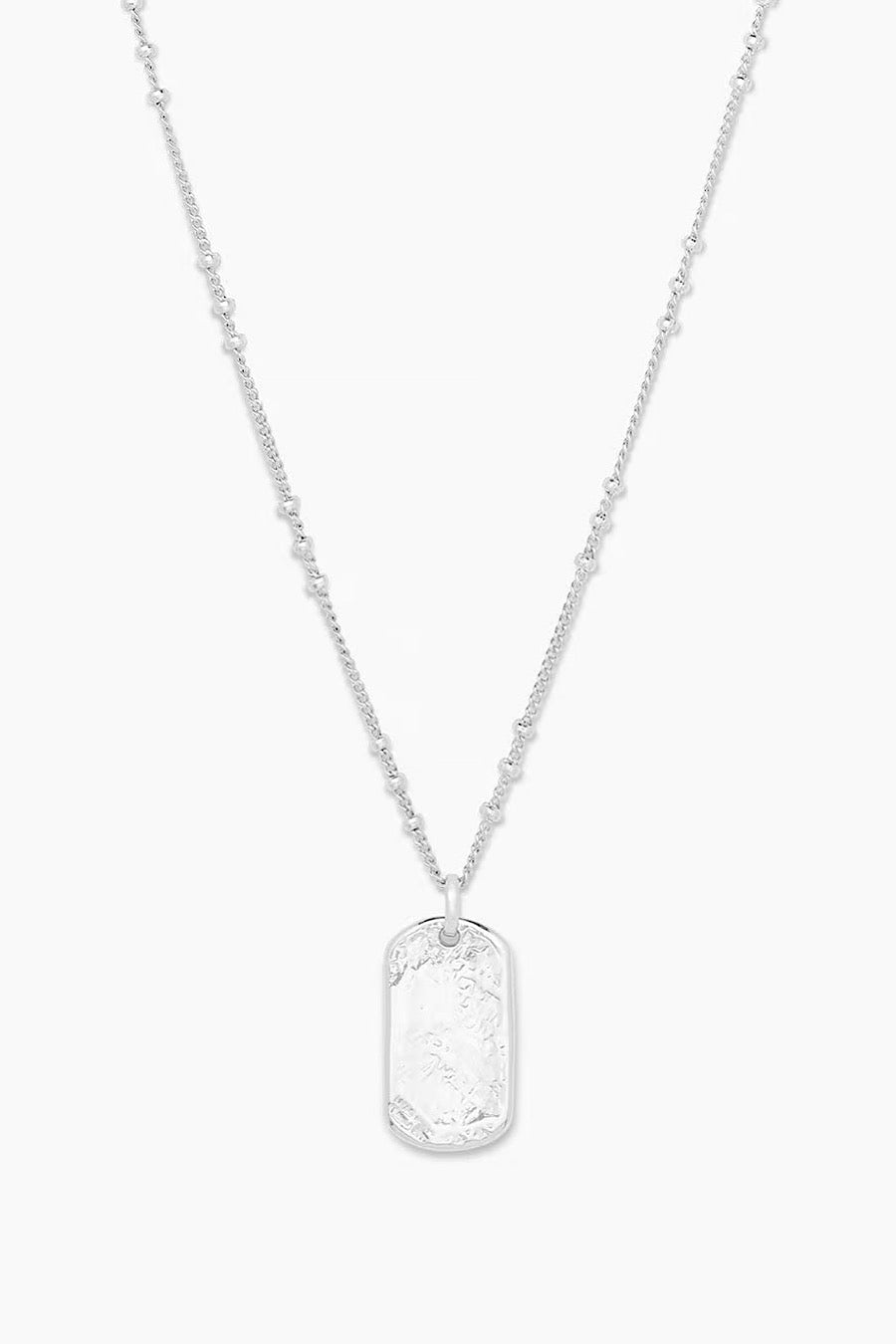Gorjana Griffin Dog Tag Necklace Silver