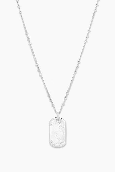 Gorjana Griffin Dog Tag Necklace Silver