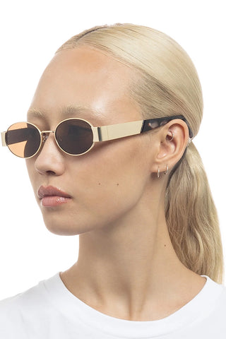 AIRE Mars Sunglasses Satin Gold Charcoal