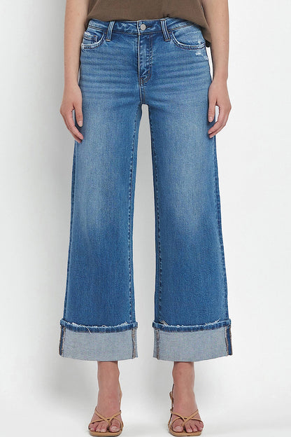 Mooreland Cuffed Wide Leg Jeans