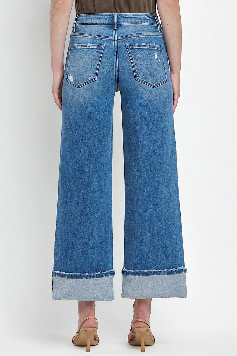 Mooreland Cuffed Wide Leg Jeans