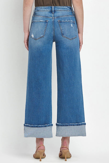 Mooreland Cuffed Wide Leg Jeans
