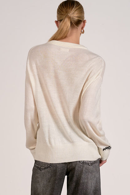 Je t’aime Love Embroidered Sweater