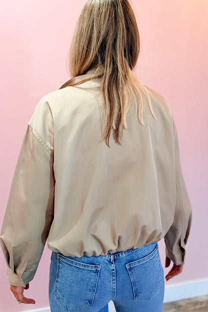 Parkwood Bubble Hem Jacket Khaki