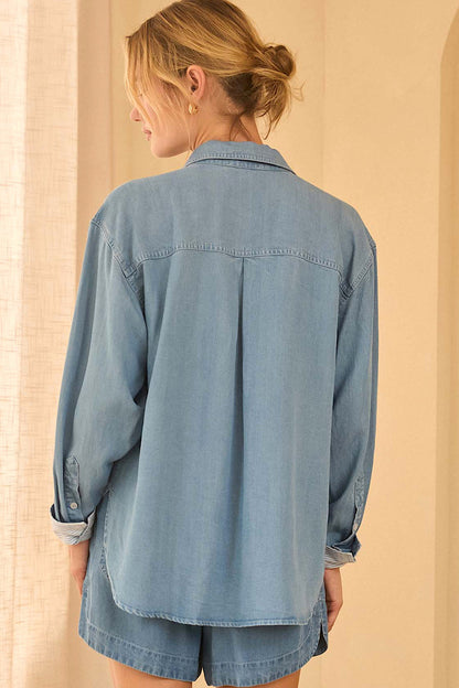 Living Easy Tencel Contrast Stripe Shirt