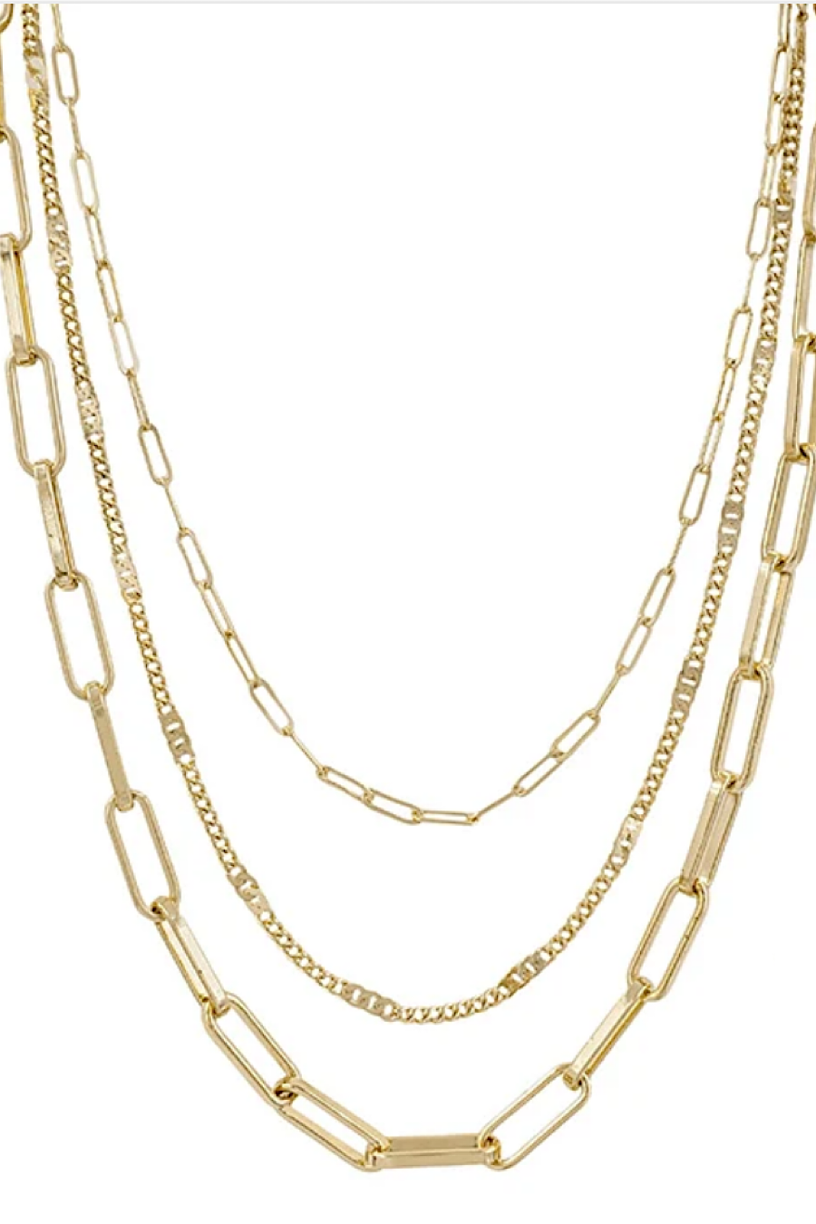3-Layered Gold Chain Necklace