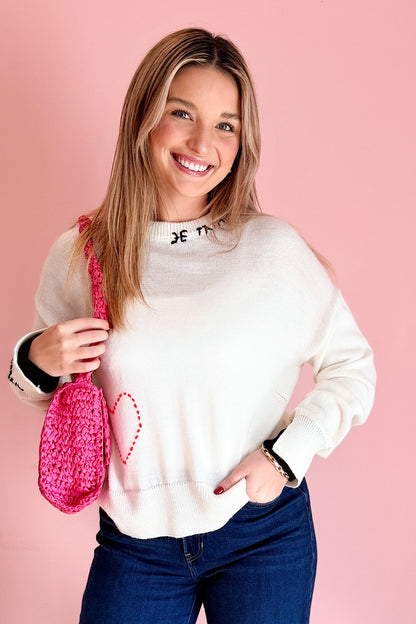 Je t’aime Love Embroidered Sweater