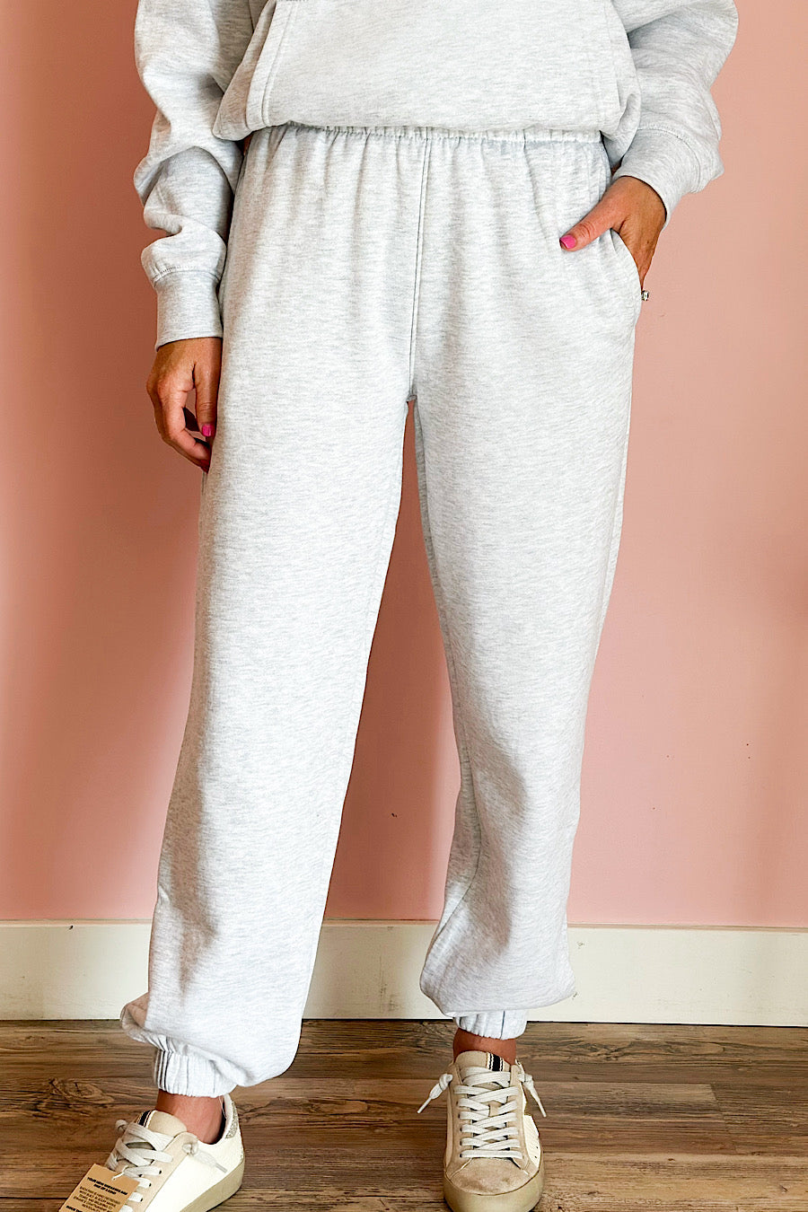 Ice Grey Cozy Fleece Sweatpant Joggers
