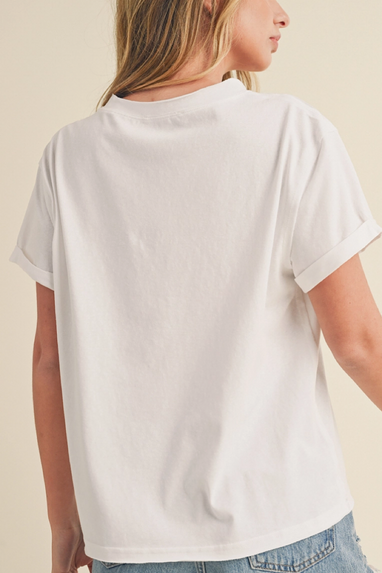 Mali Rolled Sleeve T-Shirt White