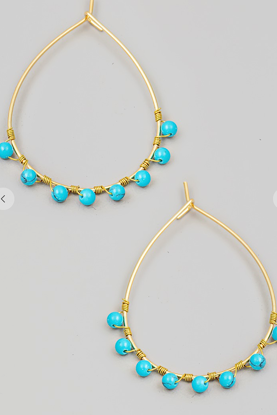 Turquoise Gold Teardrop Earrings.