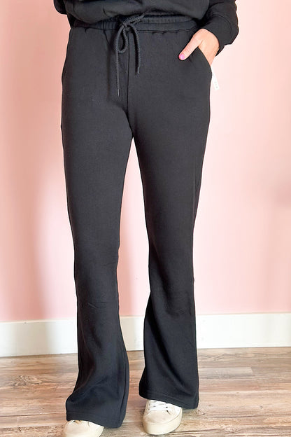 Ula Flare Jogger Fleece Sweatpants Black