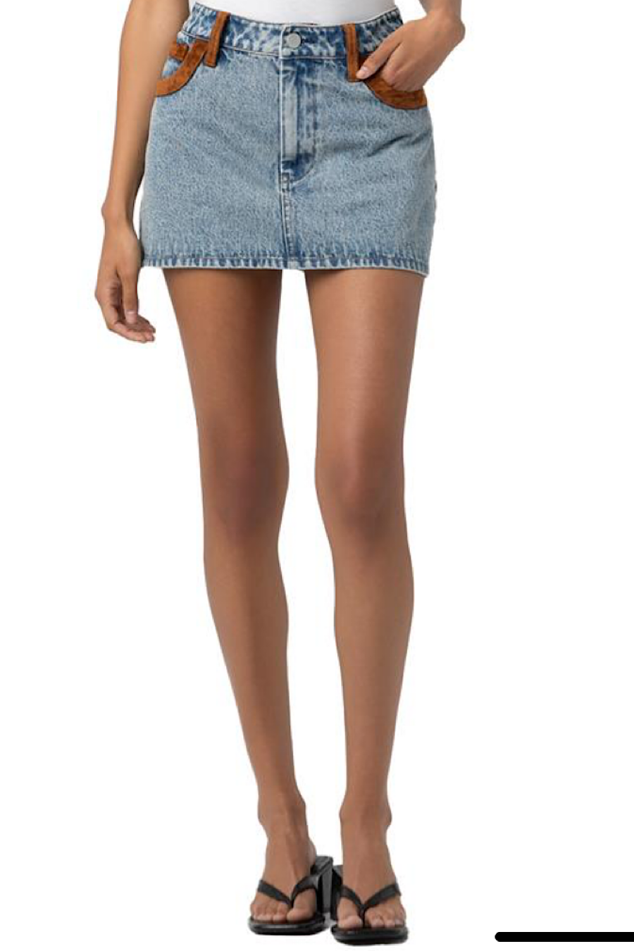 Blank NYC Rodeo Drive Suede &amp; Denim Mini Skirt