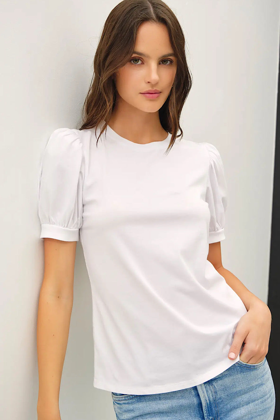 Feminine Frame Puff Short Sleeve Top
