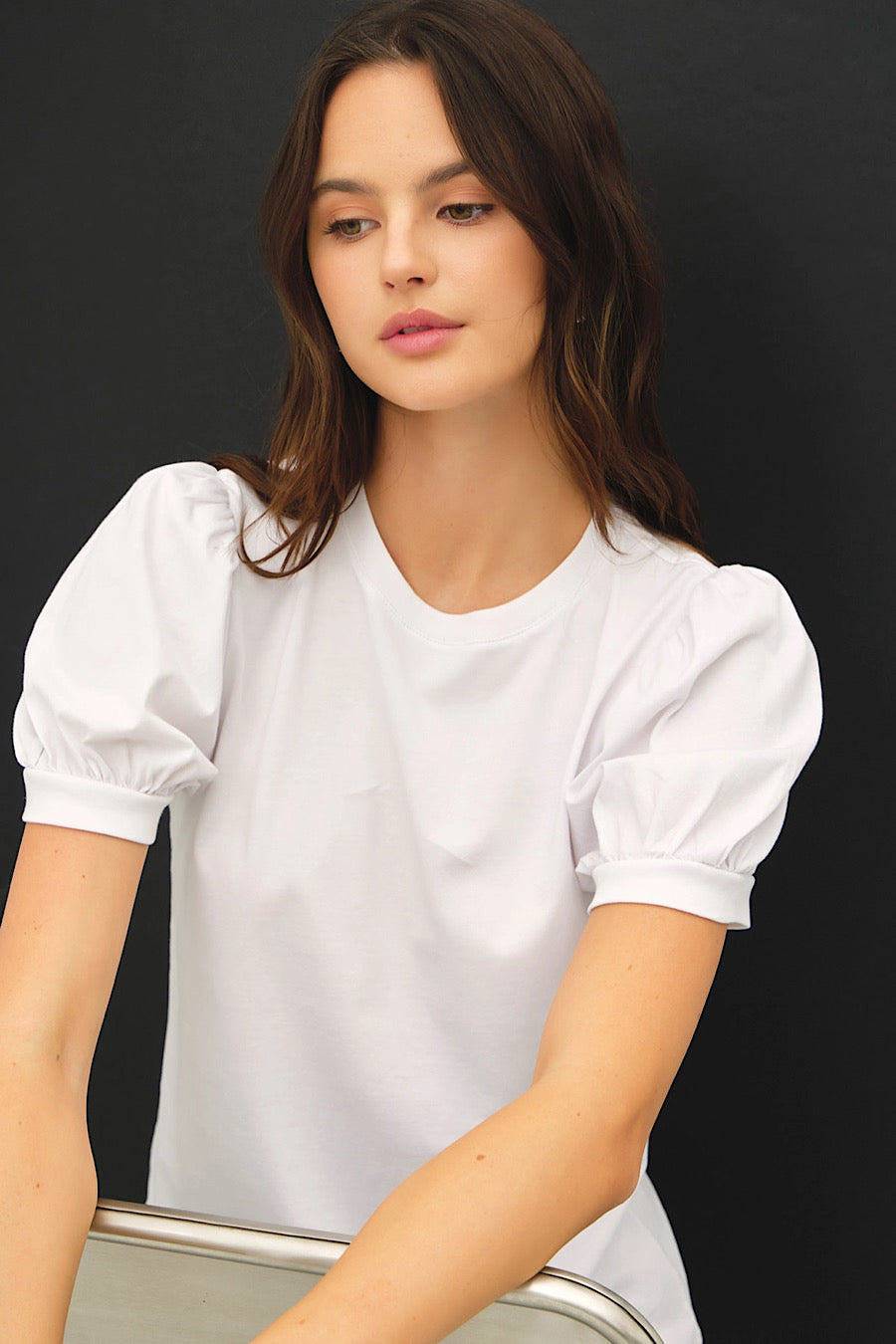 Feminine Frame Puff Short Sleeve Top