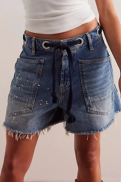 Free People Moxie Barrel Denim Shorts