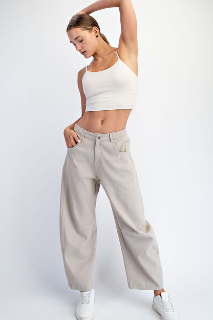 Boardwalk Cotton Twill Barrel Pants