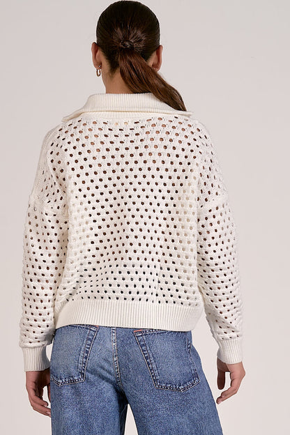 Bailey Open Knit Zip Sweater