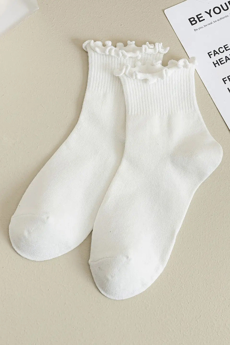 Ruffle Crew Socks in Several Colors