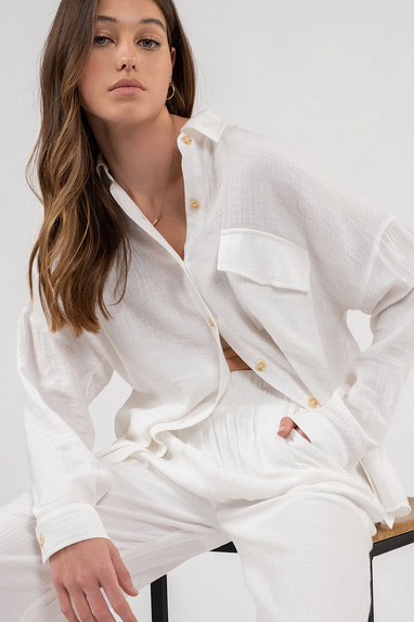 Simone White Button Down Shirt