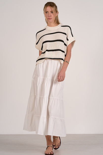 Opal Striped Front Tuck Midi Dress