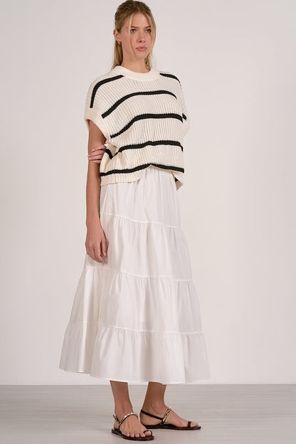 Opal Striped Front Tuck Midi Dress