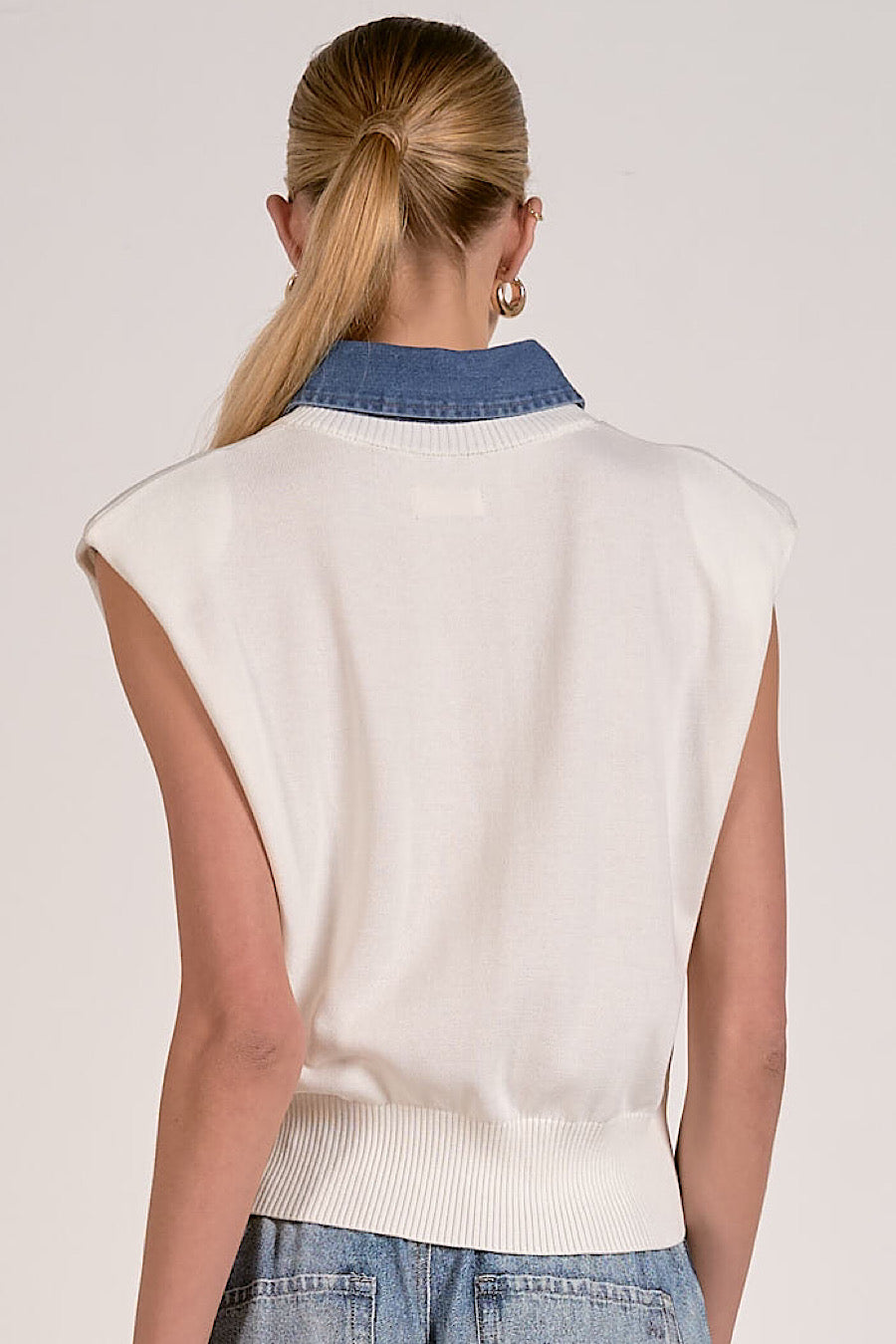 Professional Opinion Denim Collar Top